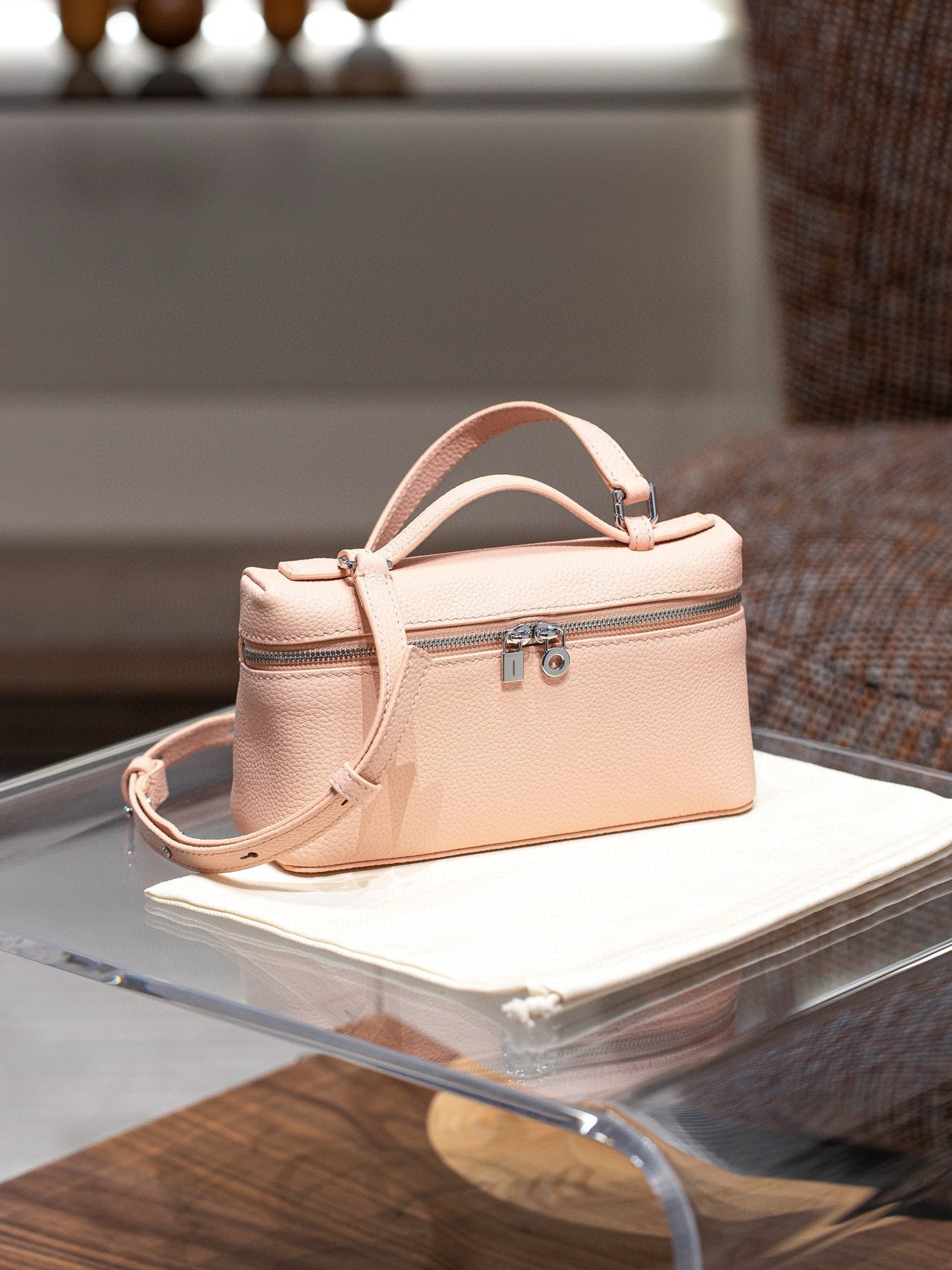Women's High-grade First Layer Cowhide Lunch Box Bags