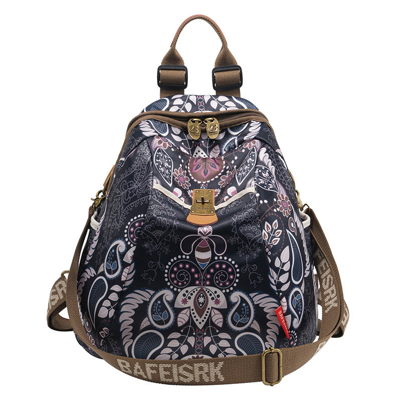 Women's Large Capacity Ethnic Style Fashionable Printed Backpacks