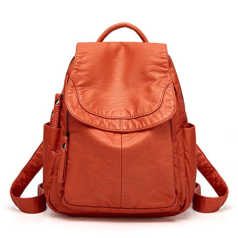 Women's Sheepskin Soft Leather Large Capacity Backpacks