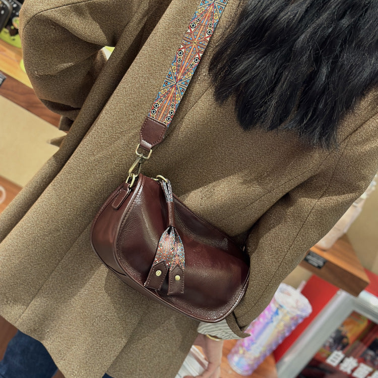 Women's Genuine Leather Underarm Female Fashion Shell Handbags