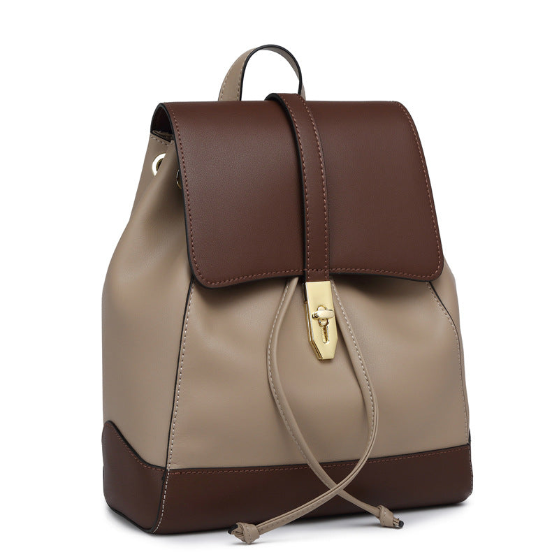 Women's Textured Female Lady Large Capacity Leather Backpacks