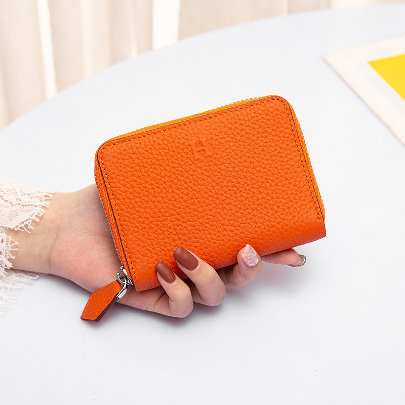Women's Fashion Genuine Leather Simple Litchi Pattern Ladies Wallets