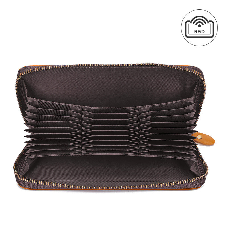 Unisex Leather Change Multiple Slots Long Men's Wallets