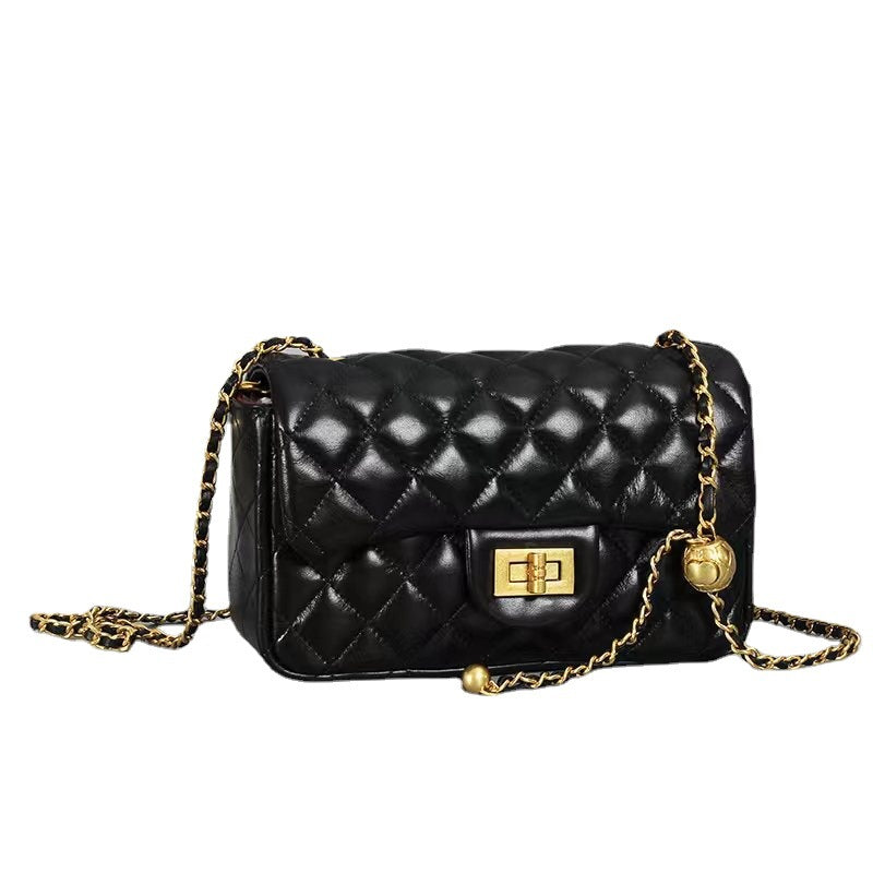 Women's Australian Khaki Genuine Leather Golden Ball Cowhide Crossbody Bags