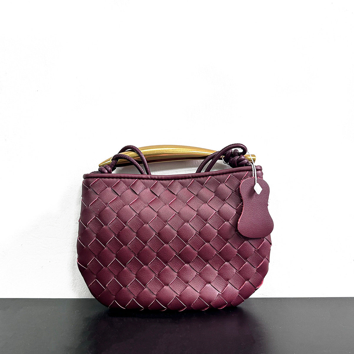 Women's Designer Woven Metal Advanced Dumpling Genuine Shoulder Bags