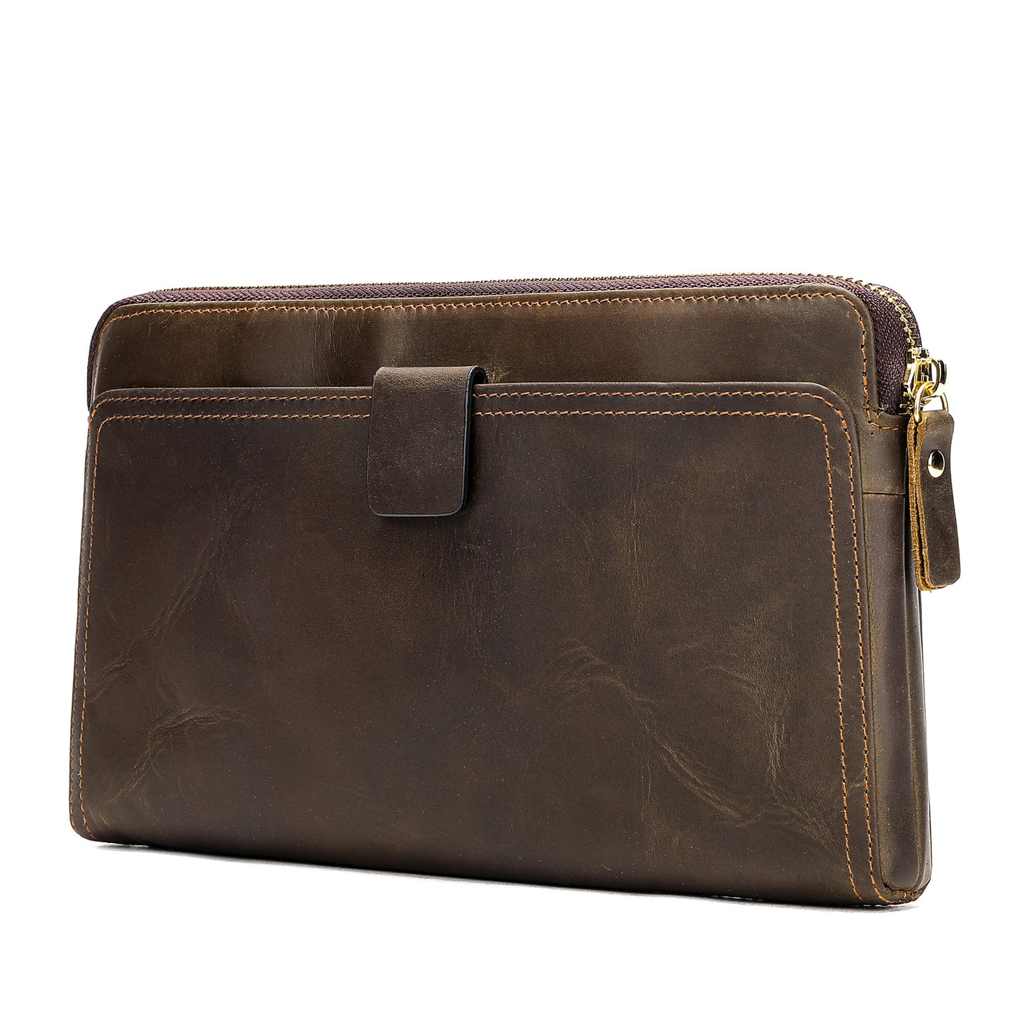 Men's Man First Layer Cowhide Business Clutch Purses
