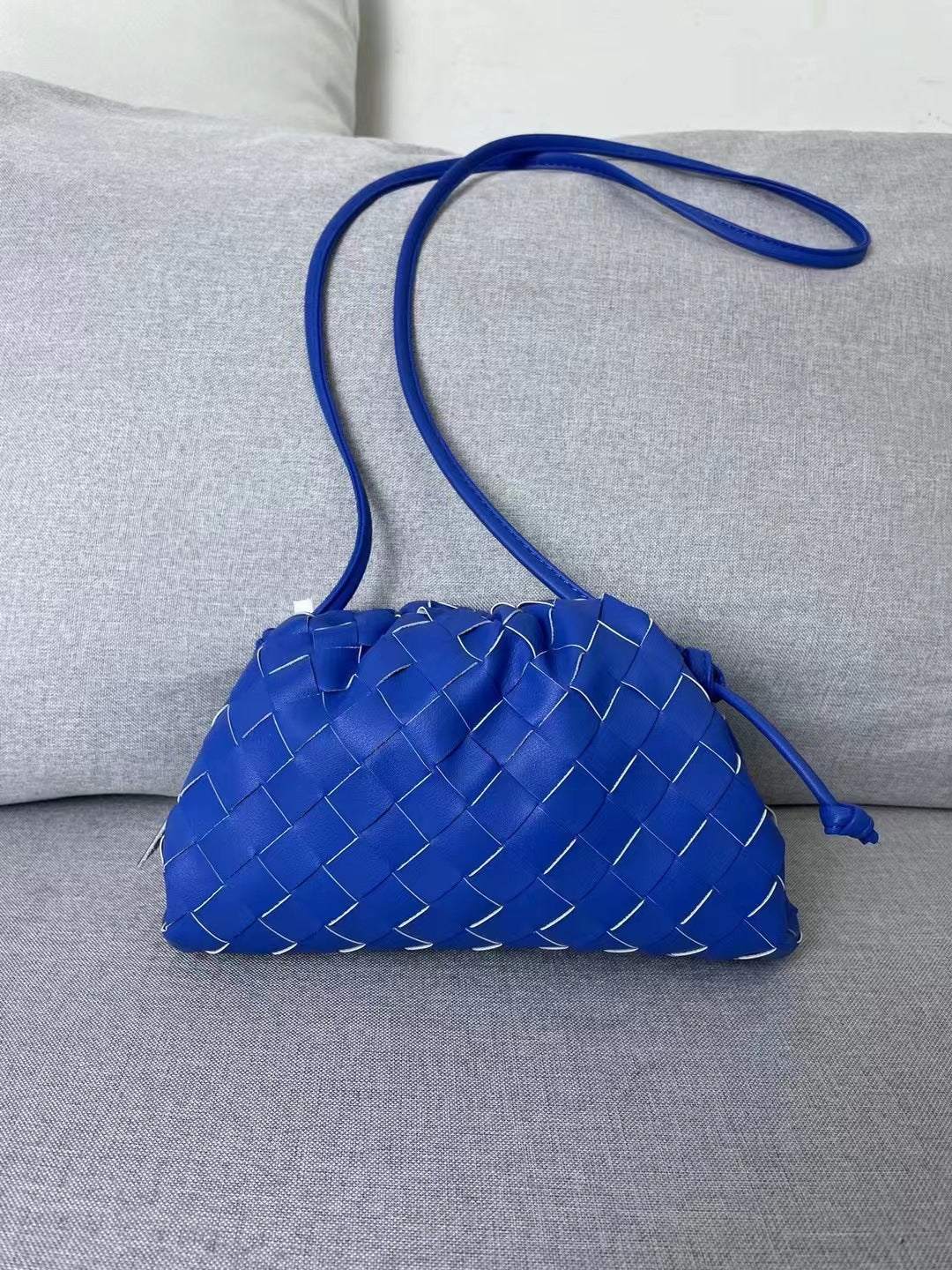 Women's Genuine Leather Cloud Cowhide Woven Xi Crossbody Bags