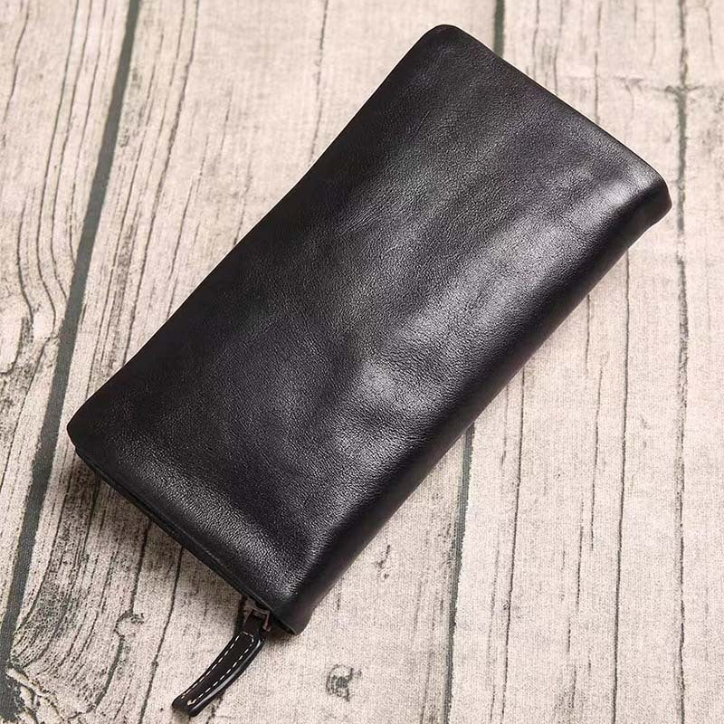 Men's Genuine Leather Vintage First Layer Long Men's Wallets