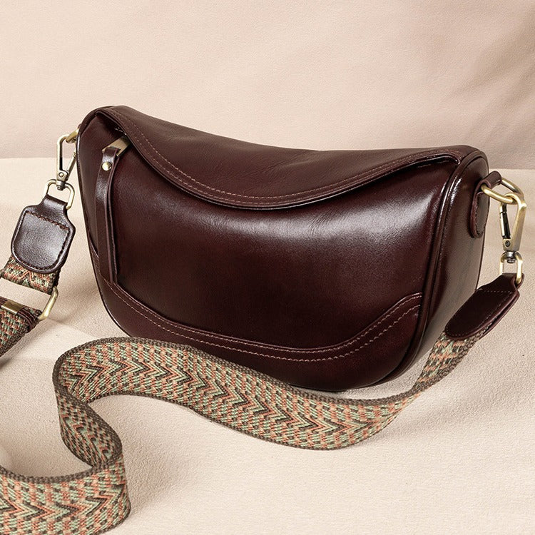 Women's Trendy Vintage Leather Fashion Vegetable Tanning Crossbody Bags