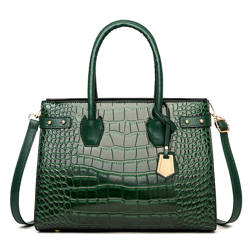 Women's Crocodile Pattern Match Sets Fashion Shoulder Bags