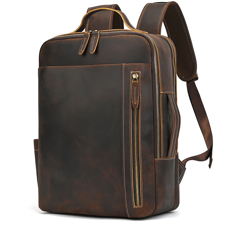 Main Genuine Leather Large Capacity Crazy Backpacks