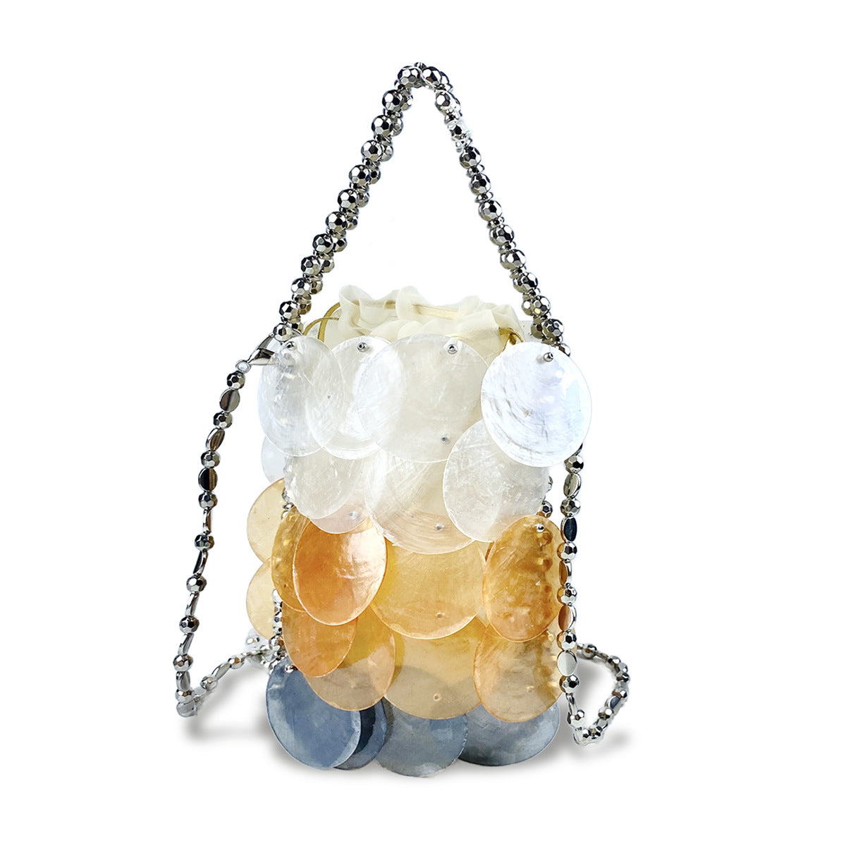 Women's Color Handmade Woven Shell Fashion Beaded Chain Handbags