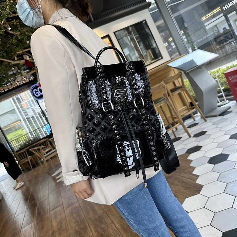 Women's Sequin Trendy Unique Versatile British Style Backpacks