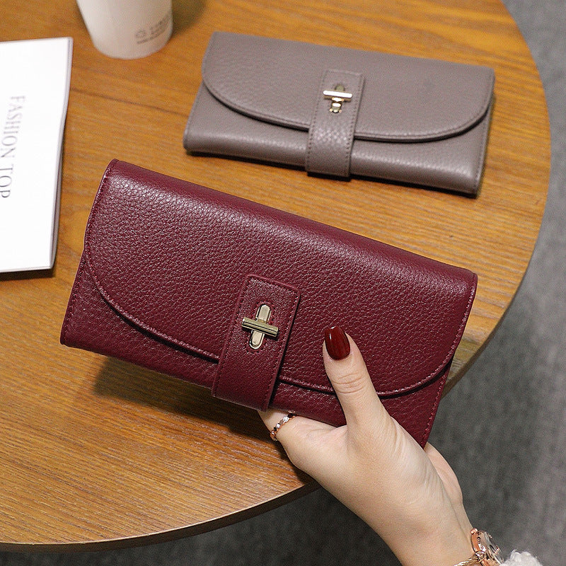Women's Genuine Leather Long Korean Clutch Female First Ladies Wallets