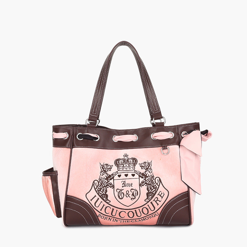 Women's Retro Fashionable Hot Embroidery Contrast Color Handbags