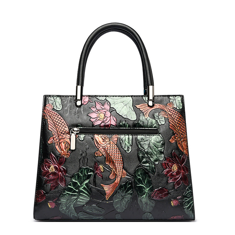Women's Printed Mother Simple Generous Trendy Portable Handbags