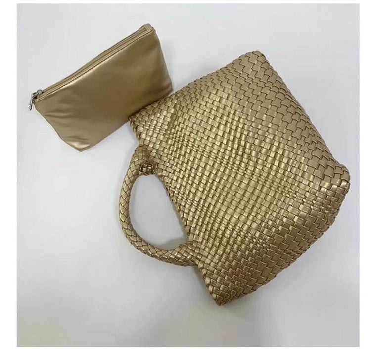 Korean Fashion Woven Mother Large Capacity Handbags