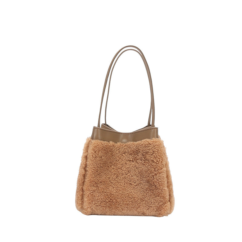 Simple Fashion Lamb Wool Wings Style Handbags
