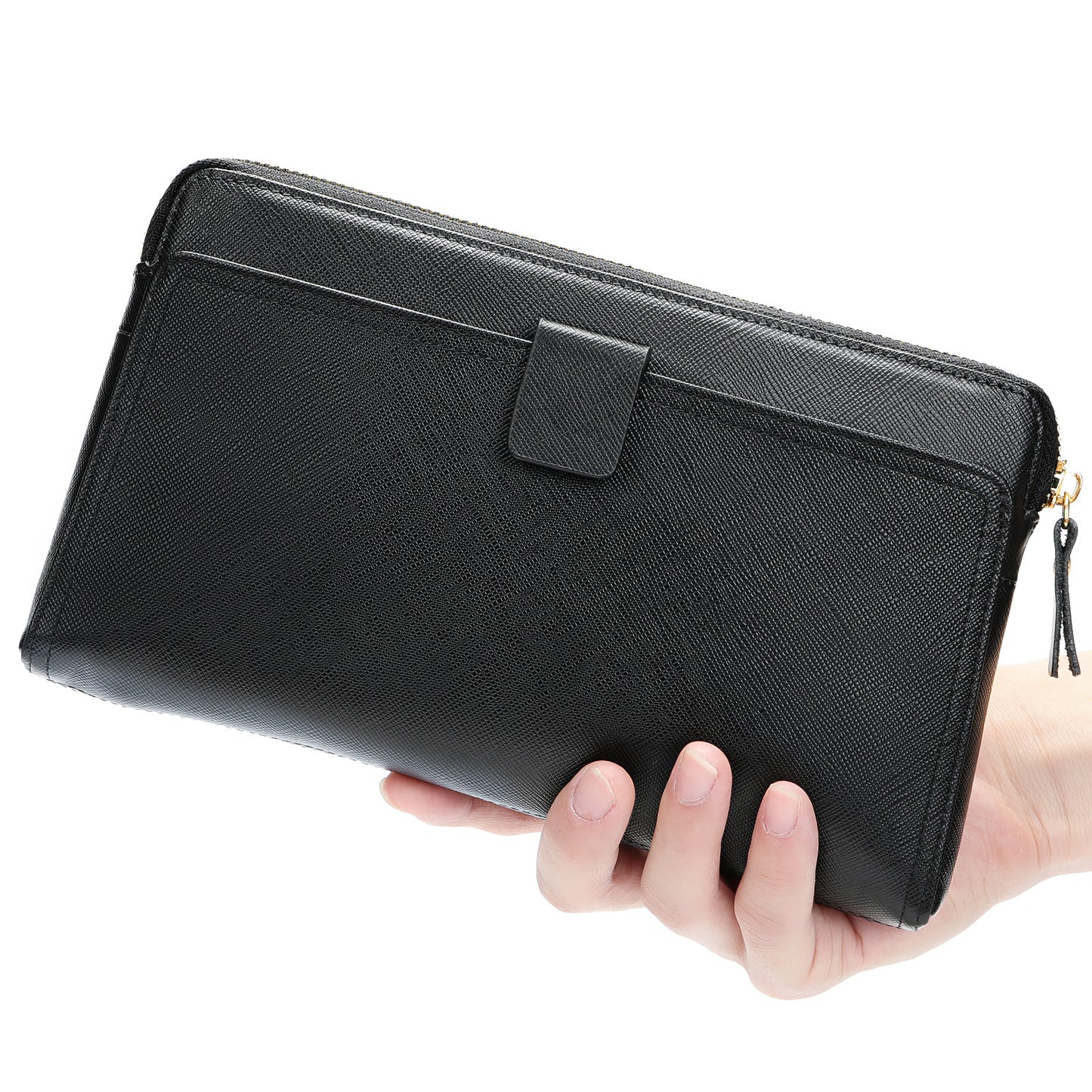 Men's Man First Layer Cowhide Business Clutch Purses