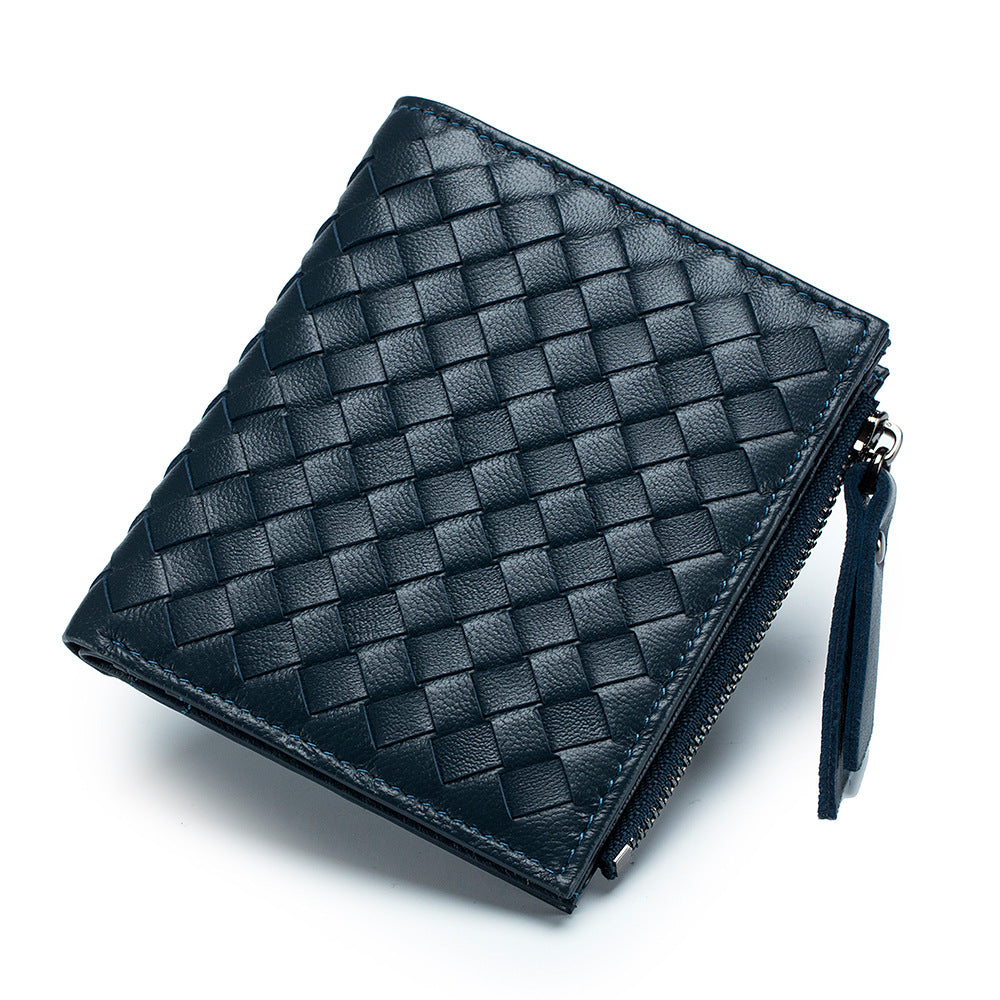 Men's Short Woven Large Capacity Fashion Zipper Men's Wallets