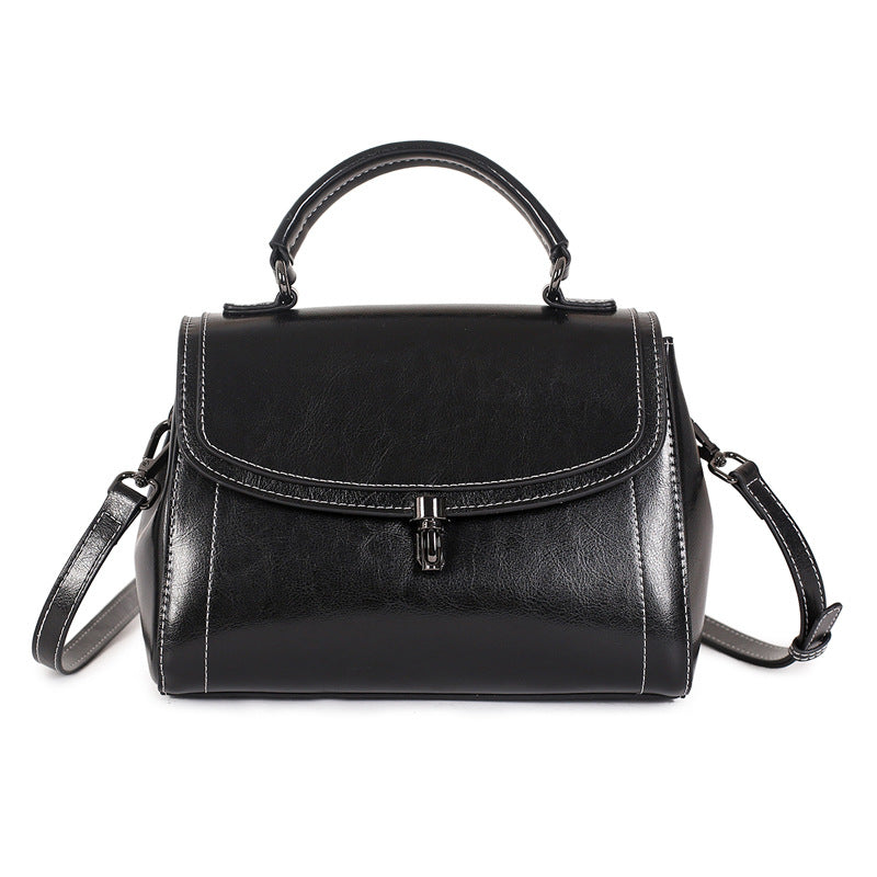 Women's Leather Cowhide Simple High-grade Versatile Large Handbags