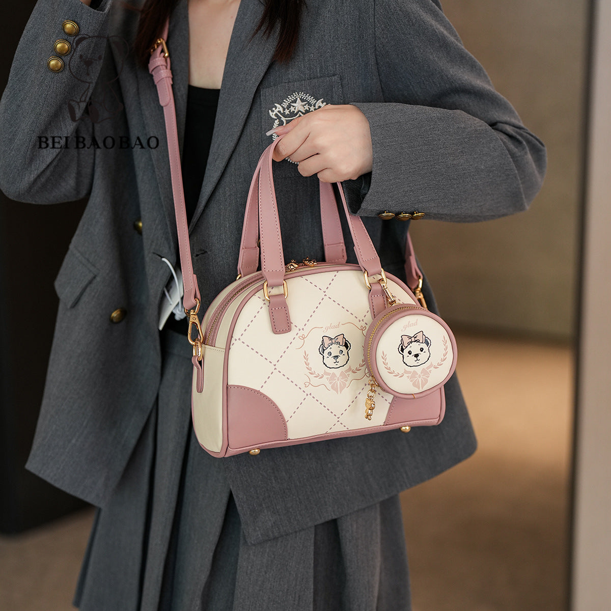 Women's Source Large Capacity Contrast Color Cute Handbags
