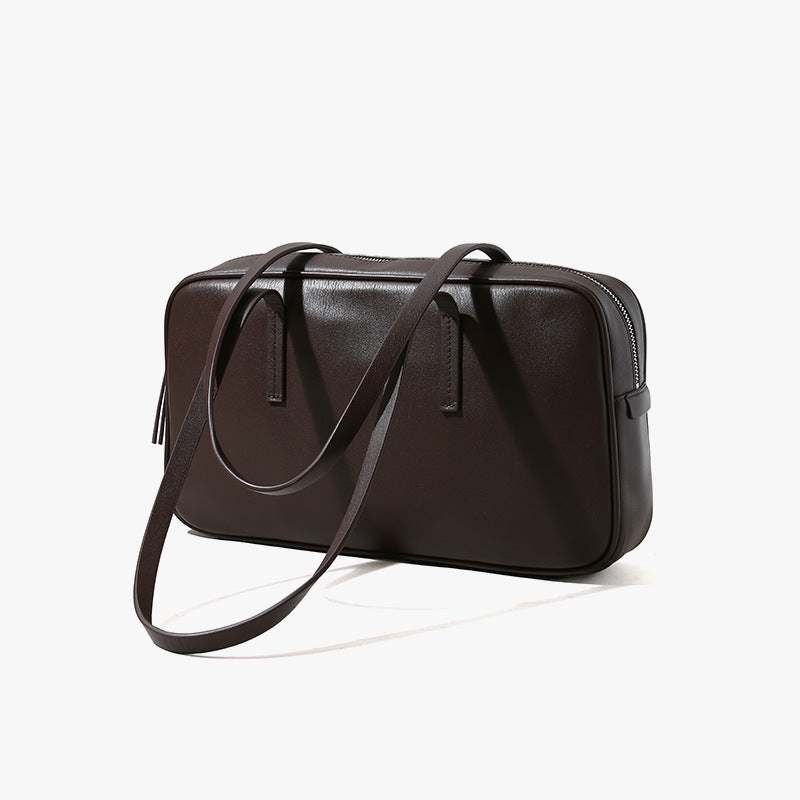 Top Layer Cowhide Make Capacity Boston Shoulder Bags