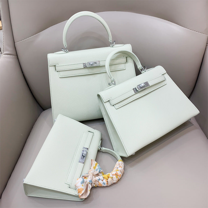 Women's Kelly Hand Palm Print Version Genuine Leather Handbags