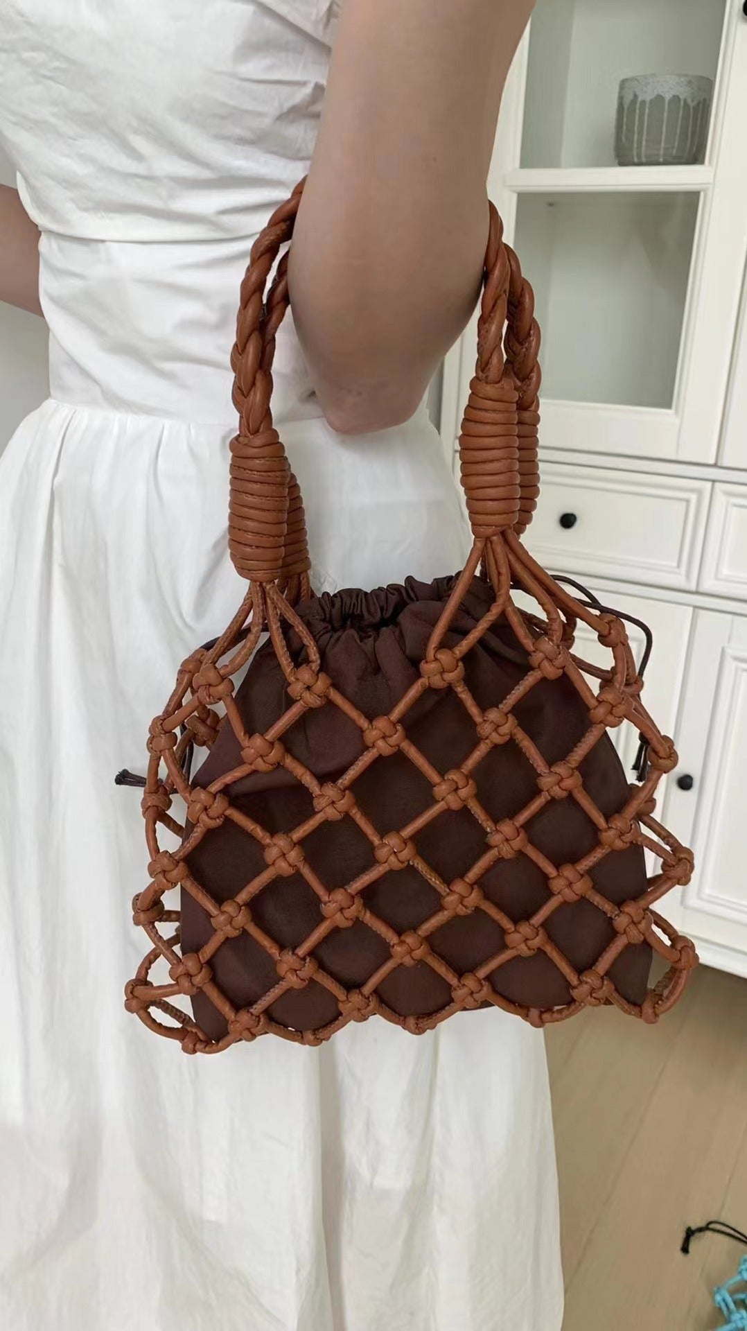 Women's Hand-woven Fashion Handmade Hollow Portable Underarm Shoulder Bags