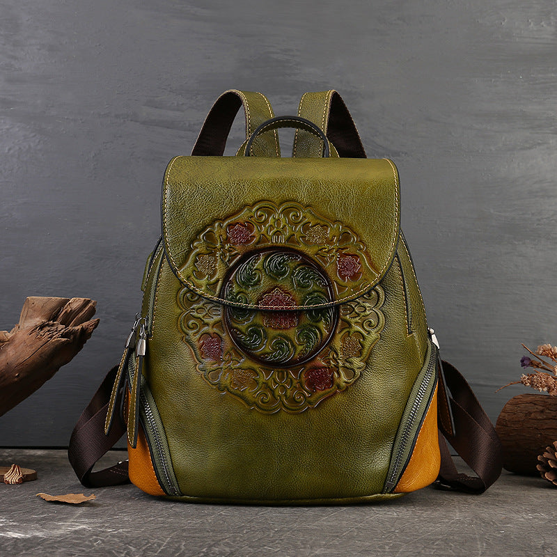 Leather Unisex High Sense Niche Artistic Backpacks