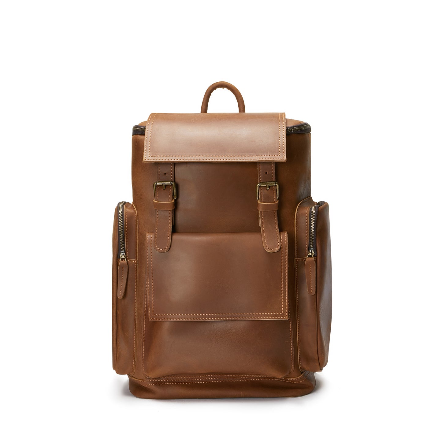 Men's Crazy Horse Leather Genuine Large Capacity High Backpacks