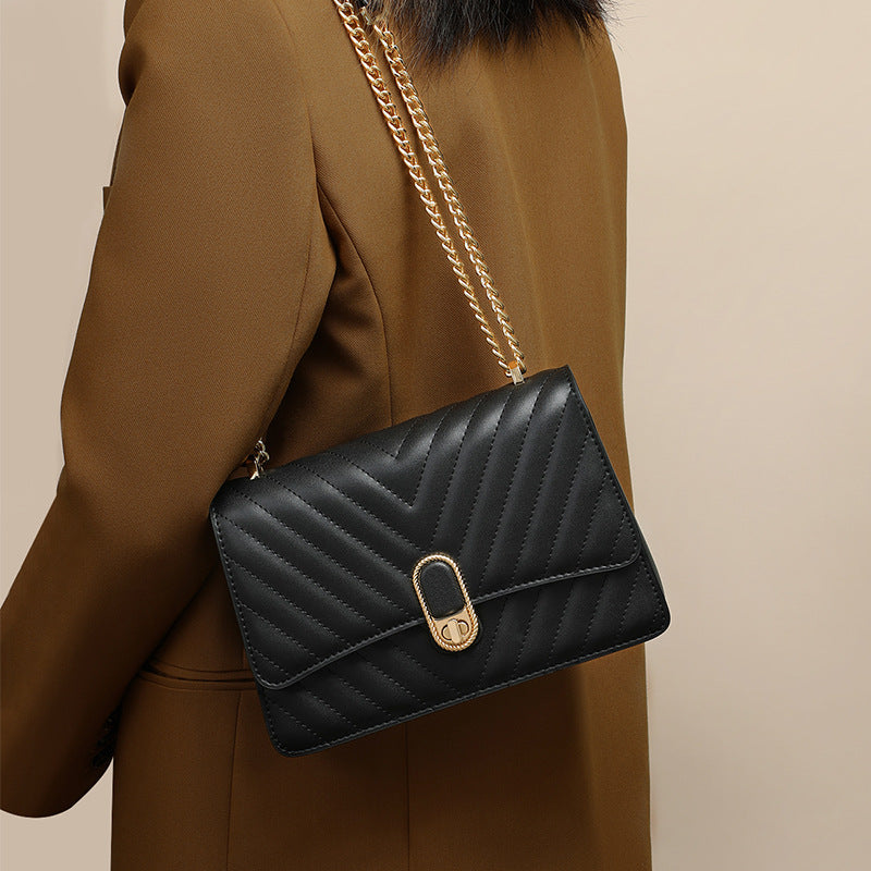 Women's Chain Light Luxury Minority Genuine Leather Crossbody Bags