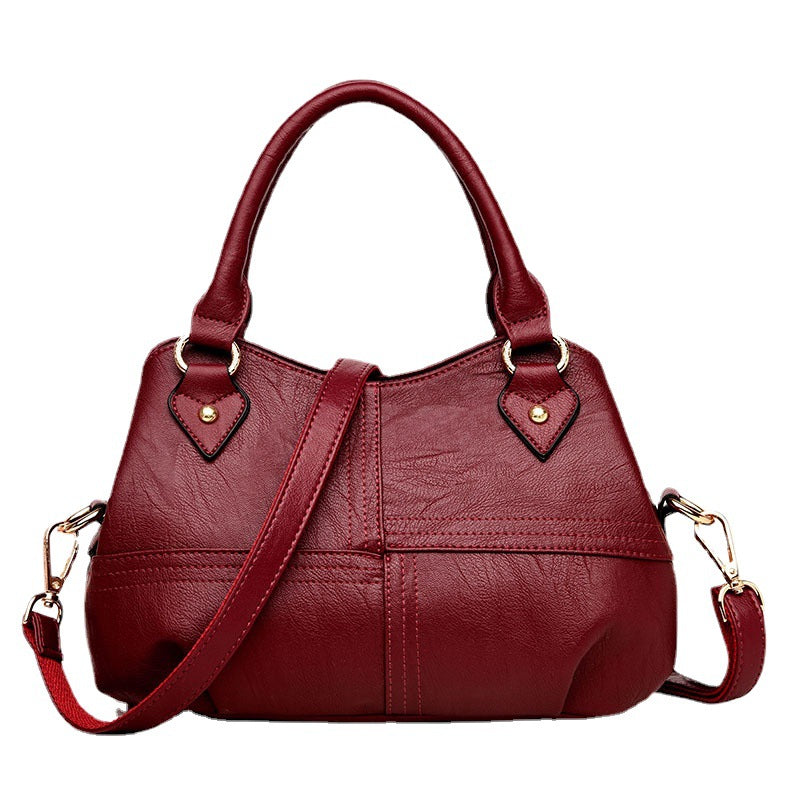 Women's Fashion Simple Texture Soft Leather Handbags