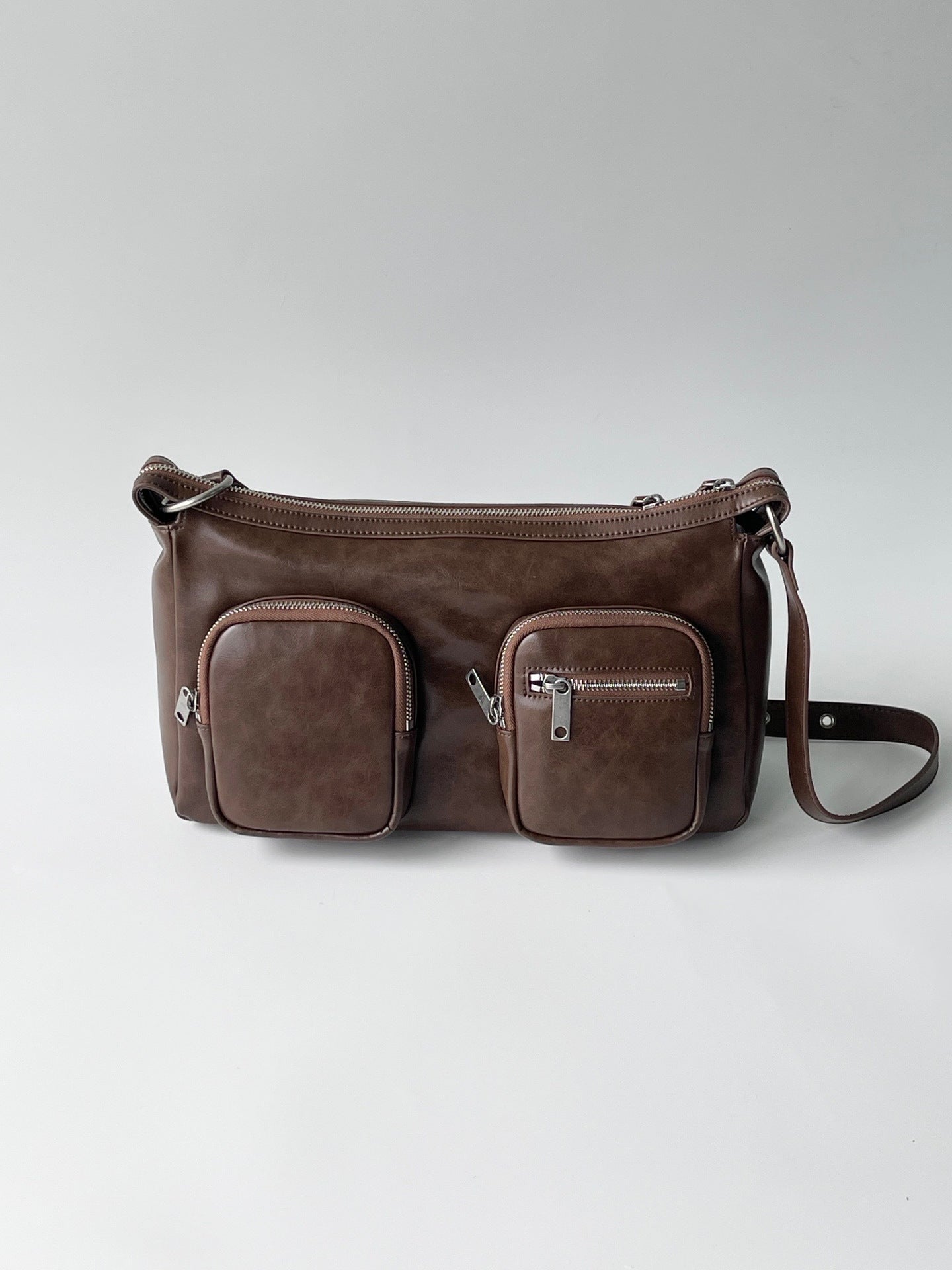 Retro Distressed Portable Underarm American Double Crossbody Bags
