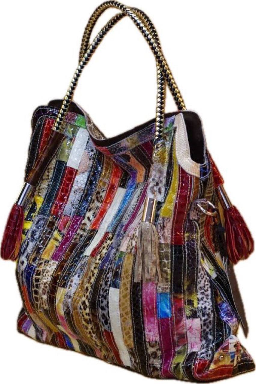 Women's Bohemian Style Snake Pattern Personalized Design Handbags