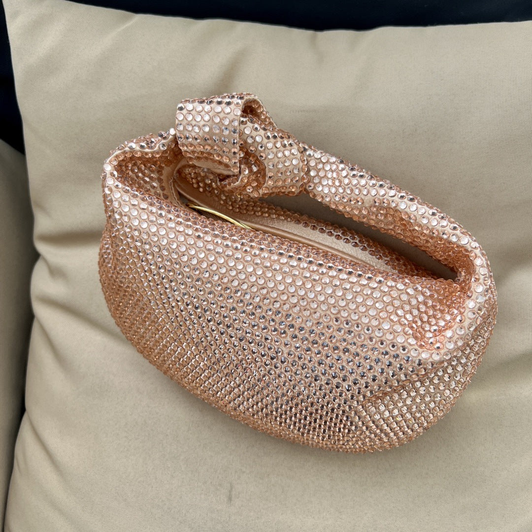 Women's Knotted Crystal Stylish Good Texture Portable Handbags