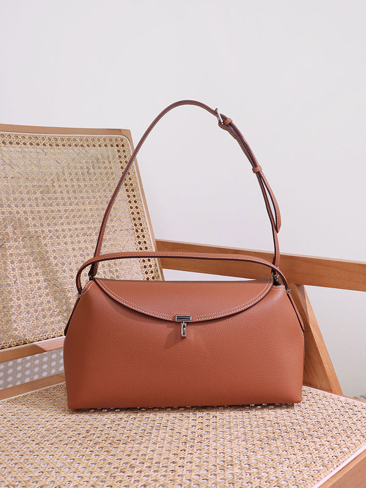 Women's Pillow Underarm Fashion Cattlehide Leather Commuter Bags