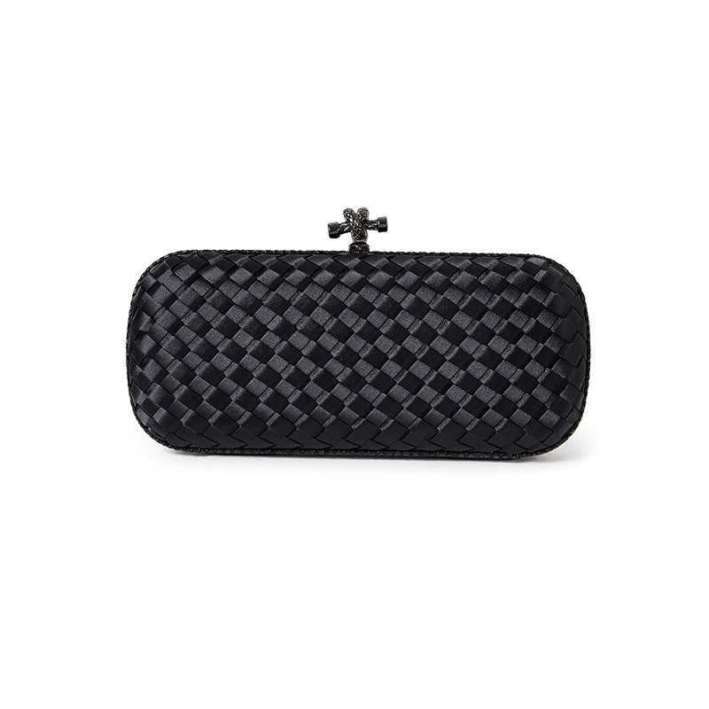Women's Silk Hand-woven Simplicity Dinner Chain Pouch Evening Bags