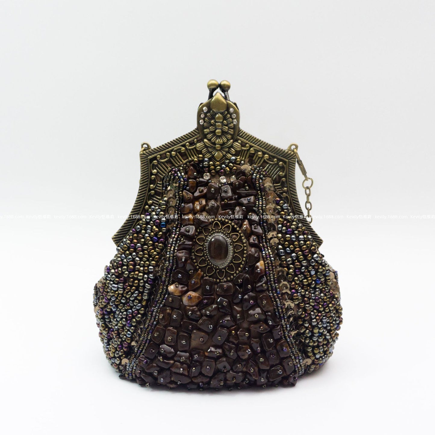 Women's Handmade Retro Republic Of China Style Bronze Evening Bags