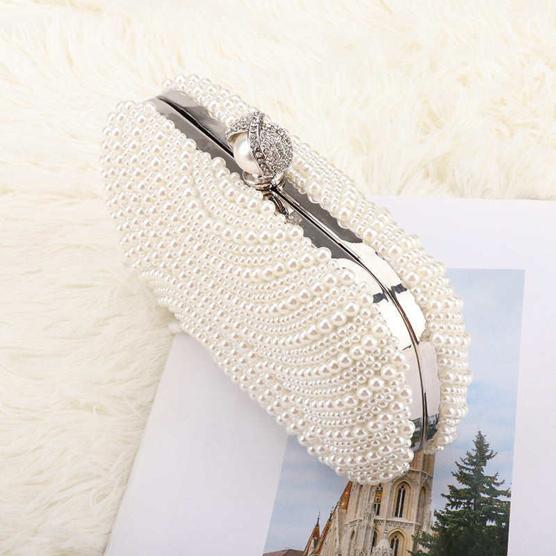 Elegant Cheongsam Pearl Dinner Chain Clutch Evening Bags