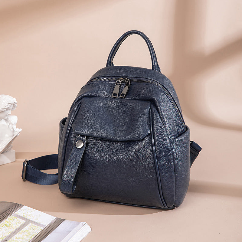 Women's Korean Soft Leather Mini Fashion Large Backpacks