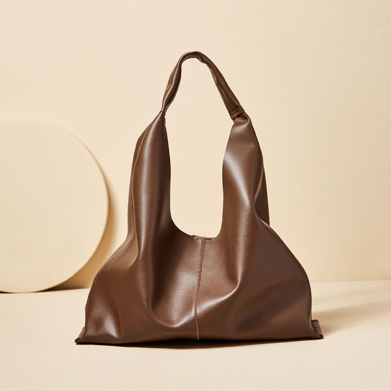 Women's Big Large Capacity Commuter Genuine Leather Shoulder Bags