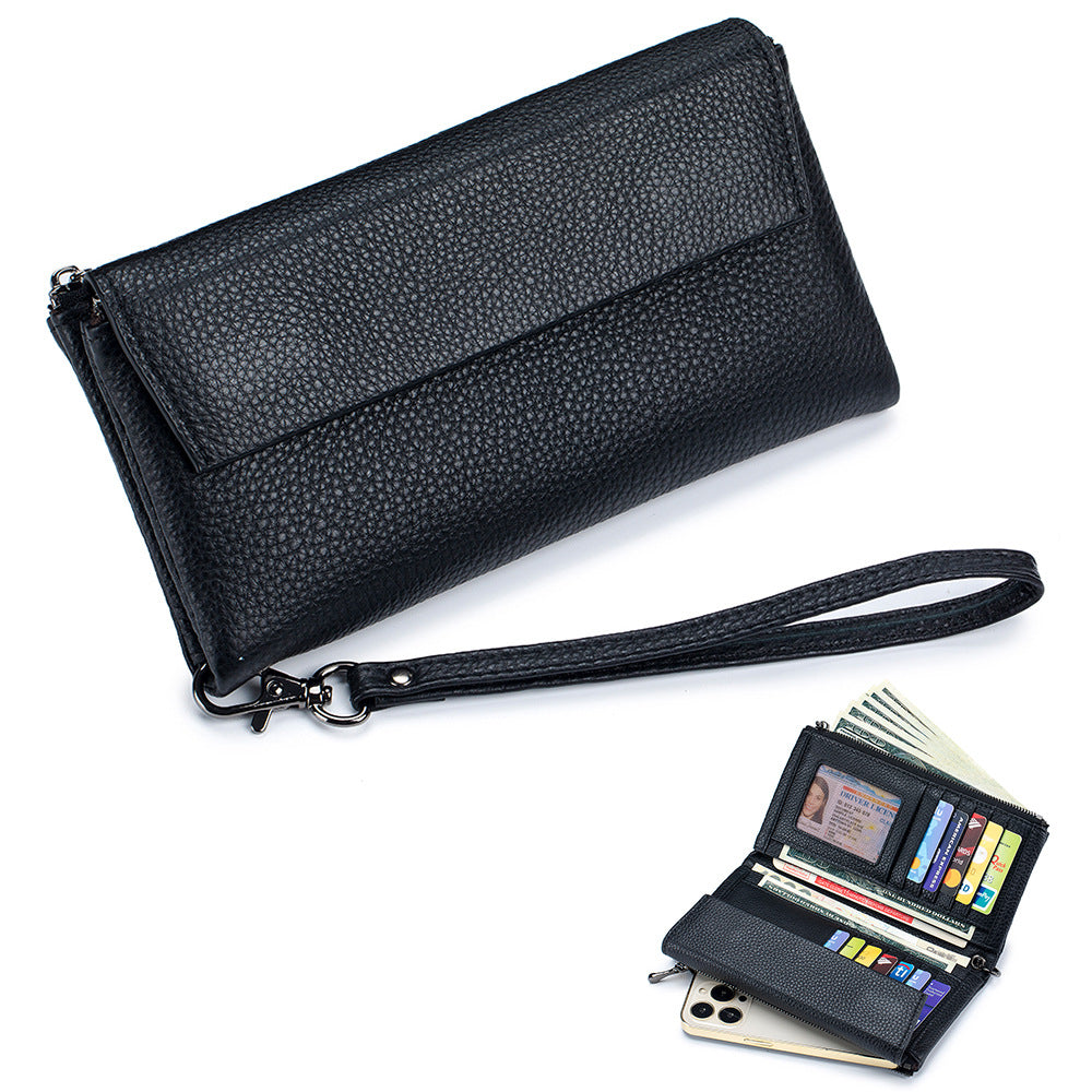 Genuine Leather Soft Long Fashionable Large Ladies Wallets