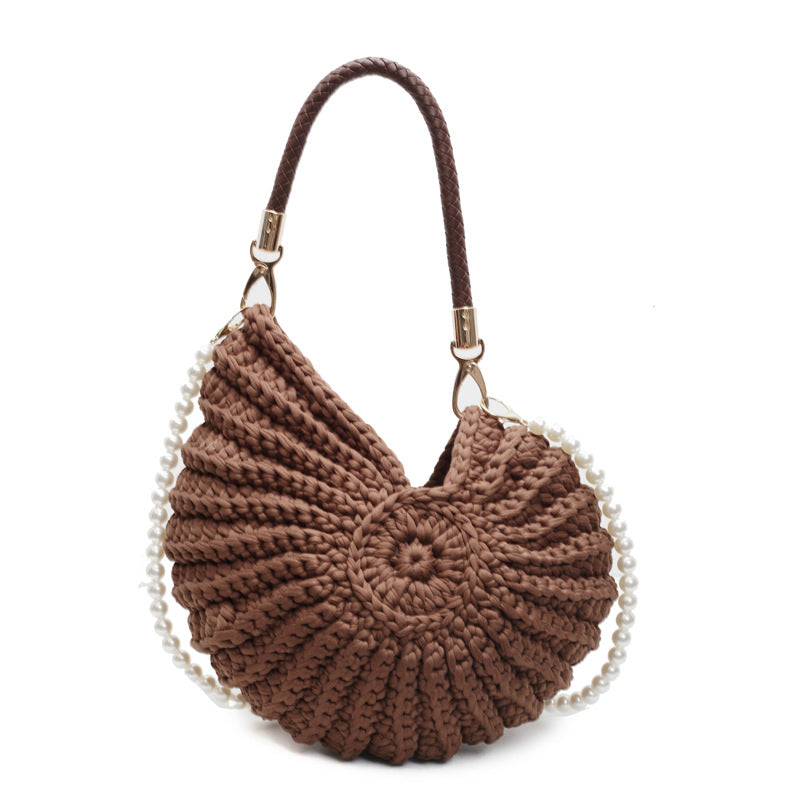 Women's Woven Handmade Seaside Conch Shell Strap Bags