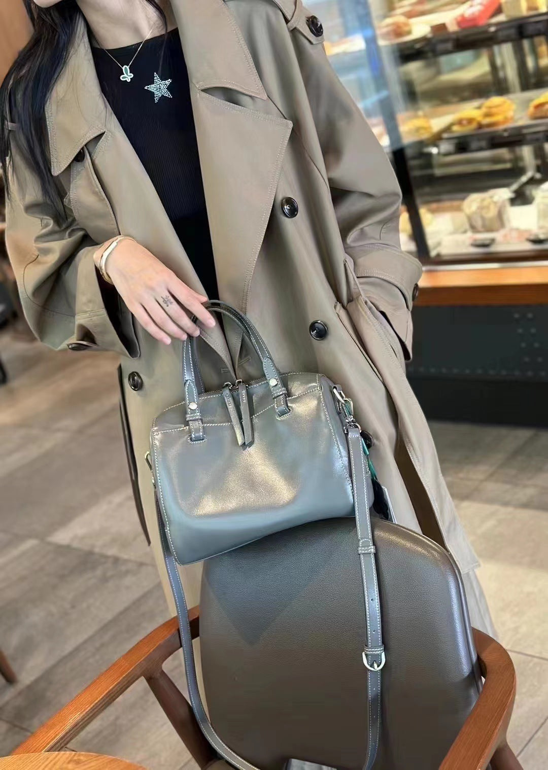 Layer Cowhide Big Vegetable Tanned Leather Handbags