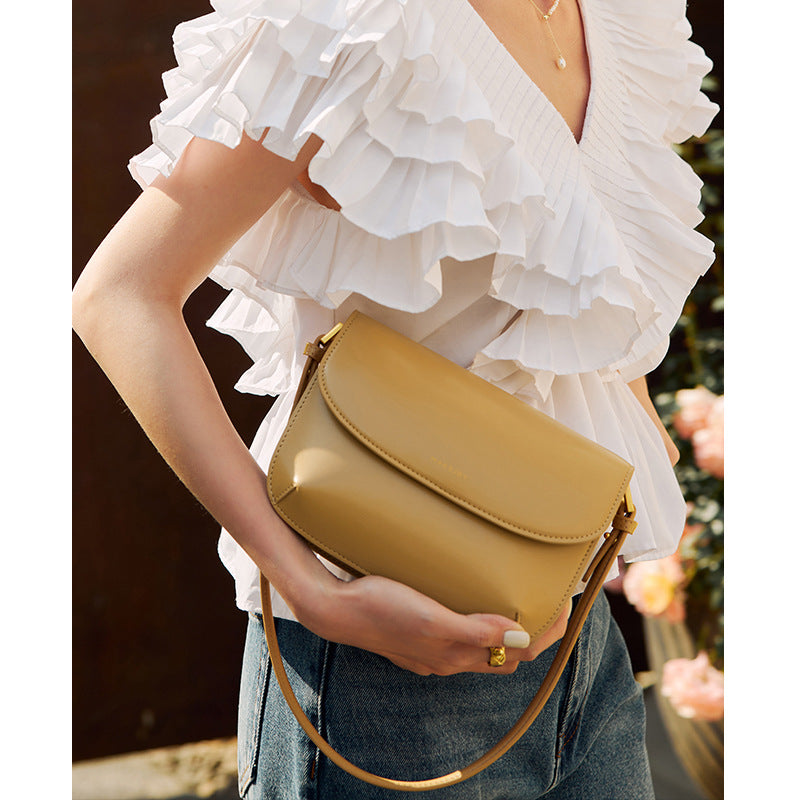 Women's Sense Underarm Cowhide Fashion File Genuine Bags