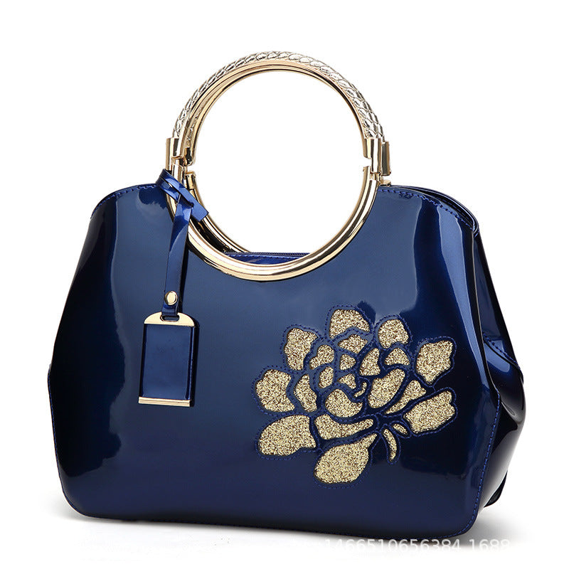 Women's Fashion Patent Leather Glossy Single Large Shoulder Bags