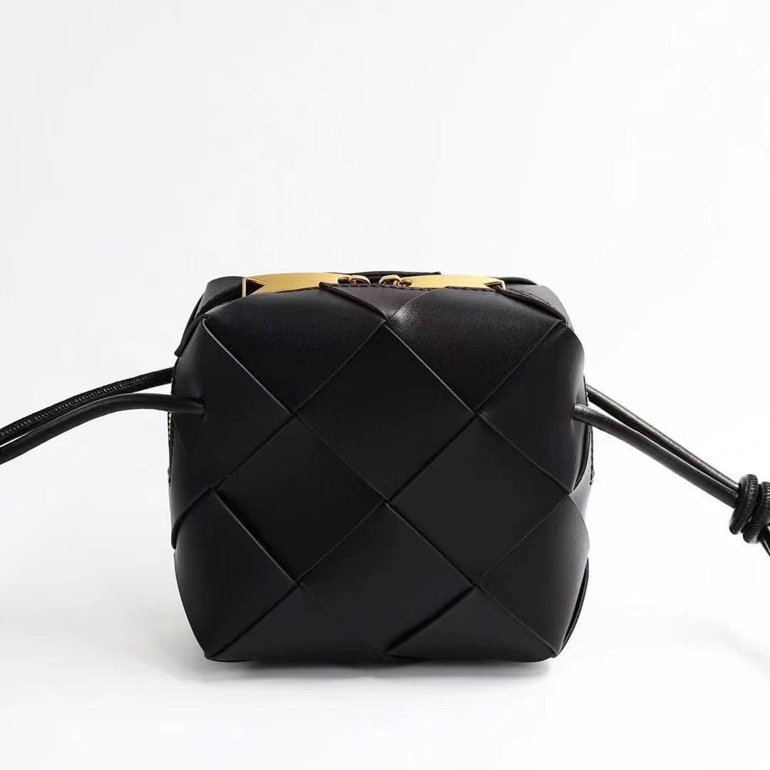 Rhombus Genuine Leather Portable High Sense Shoulder Bags