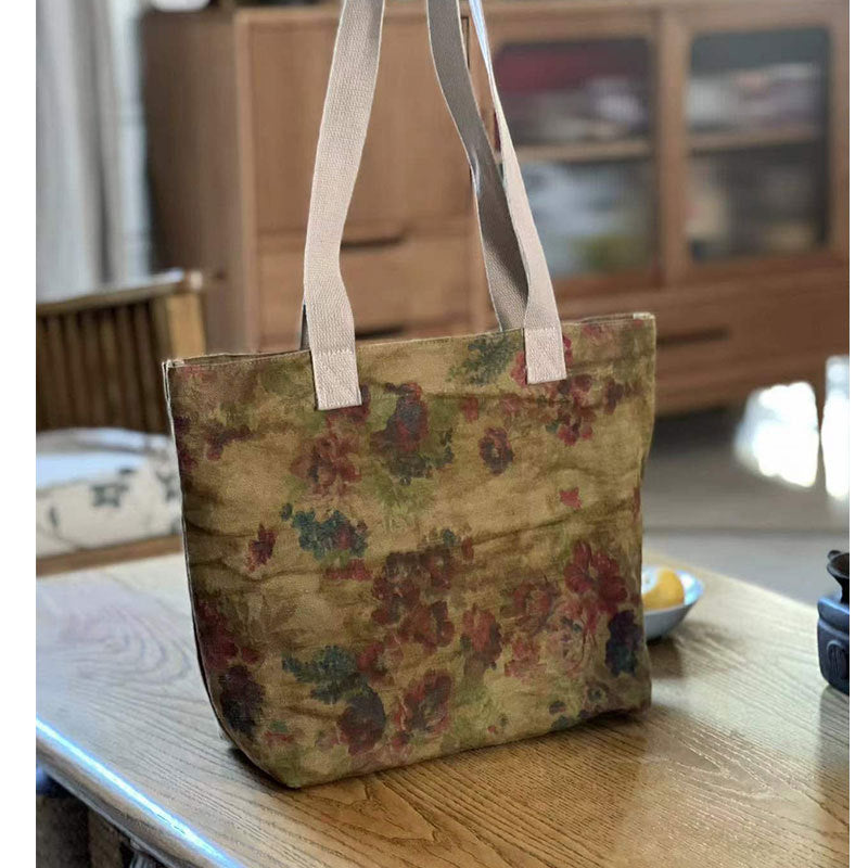 Women's Solid Color Retro Korean Commuter Big Shoulder Bags