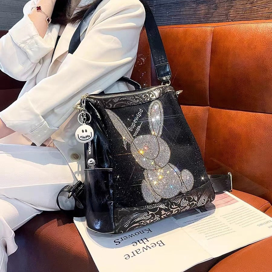 Women's Rhinestone Fashion Trendy Leather High-grade Bags